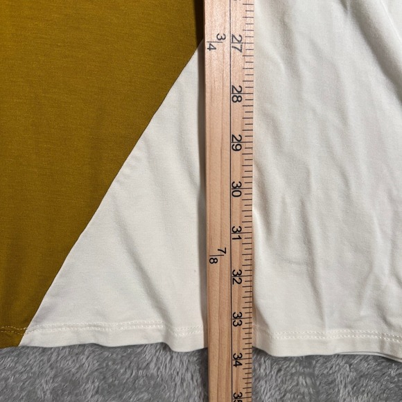 Ten Tomorrow T-Shirt Dress Womens‎ Mustard White Medium Colorblock Short Sleeve - Picture 3 of 8